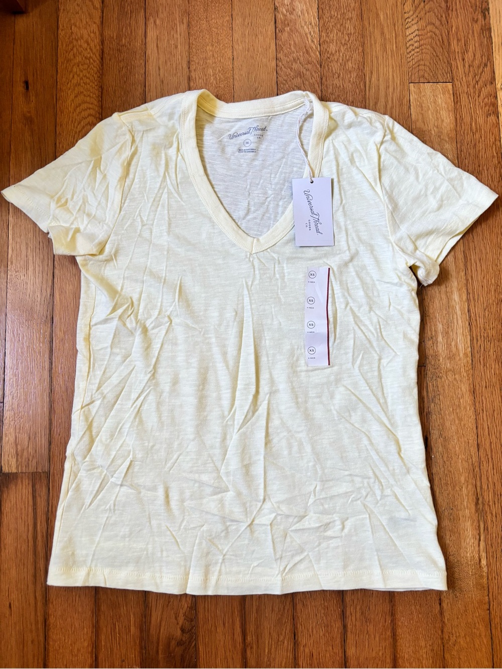 Women's V-Neck Tee - Pale Yellow